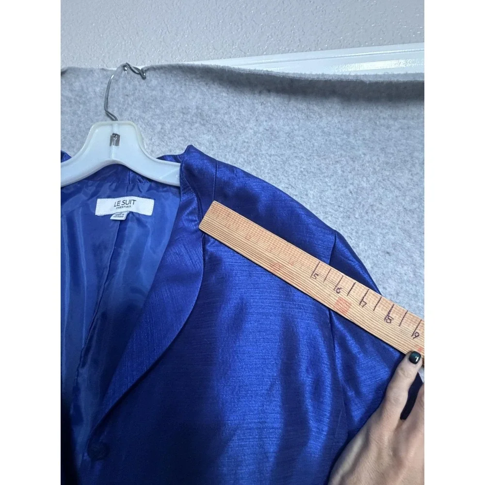 Le Suit Skirt Suit Womens 16 Blue 2 Piece Jacket Skirt Lined Career Workwear